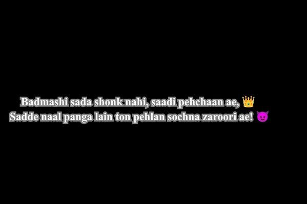 2 lines Badmashi Shayari in Punjabi