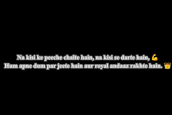 Royal Attitude Shayari 2 Line